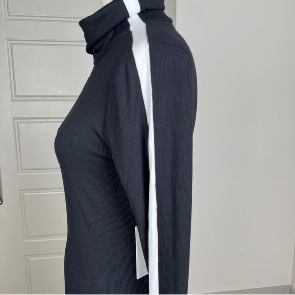 Splits59 Jackson Rib Turtleneck Dress Modal Stretch Bodycon Black Sz L NEW - Picture 6 of 10